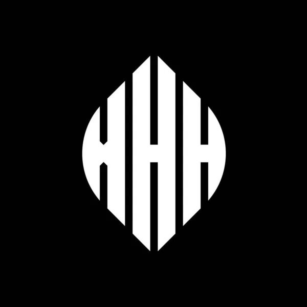 Xhh 디자인에 Xhh 타이포그래피 스타일의 이니셜은 로고를 Xhh Circle Emblem — 스톡 벡터