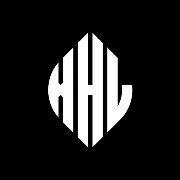 Xhl 디자인에 타이포그래피 스타일 Xhl 이니셜은 로고를 Xhl Circle Emblem — 스톡 벡터