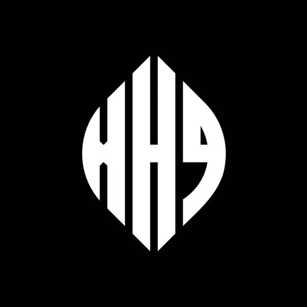 Xhq Cercle Lettre Logo Design Avec Cercle Ellipse Forme Lettres — Image vectorielle