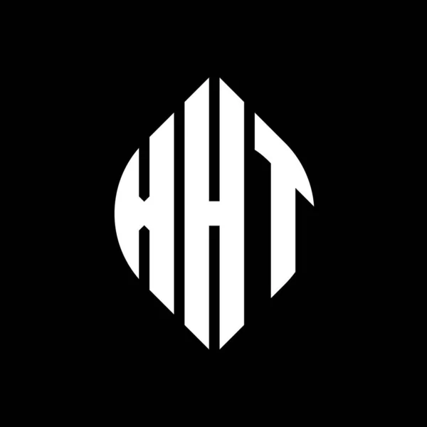 Xht Дизайн Логотипа Круга Буквы Кругом Эллипсом Формы Xht Эллиптические — стоковый вектор