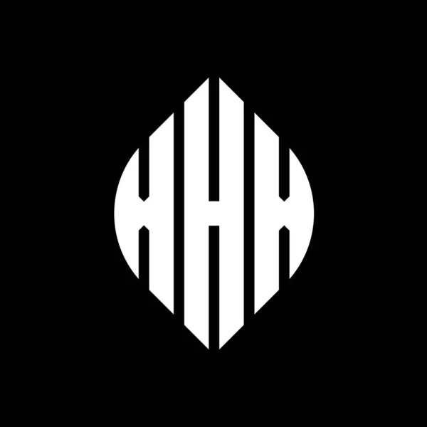 Xhx 디자인에 Xhx 타이포그래피 스타일의 이니셜은 로고를 Xhx Circle Emblem — 스톡 벡터