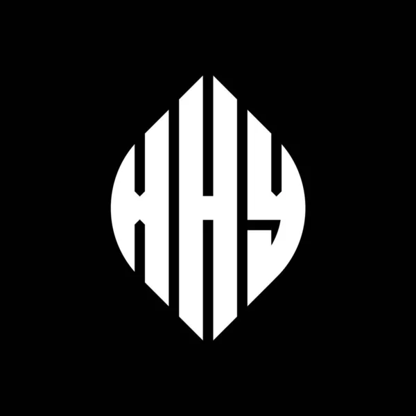 Xhy Kruh Písmeno Logo Design Kružnicí Elipsy Tvar Xhy Elipsy — Stockový vektor