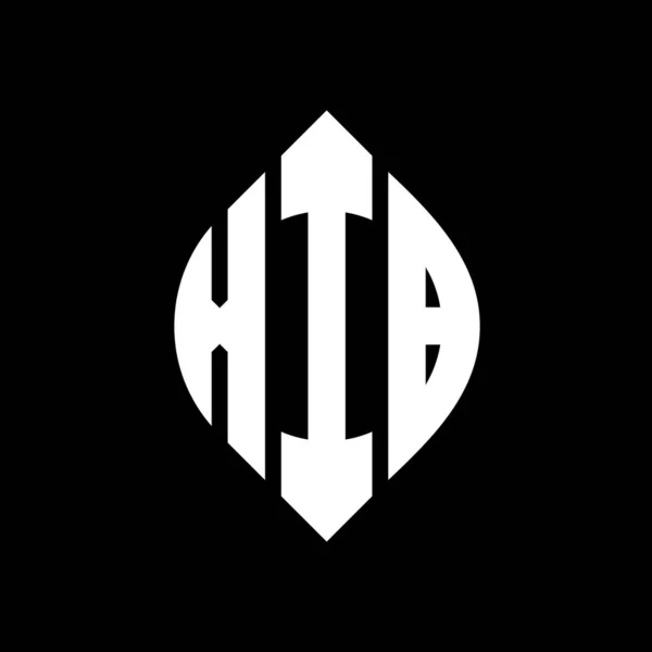 Xib Círculo Carta Logotipo Design Com Forma Círculo Elipse Xib — Vetor de Stock