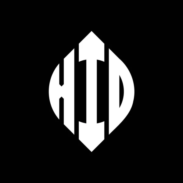 Xid Cerchio Lettera Logo Design Con Cerchio Forma Ellittica Lettere — Vettoriale Stock