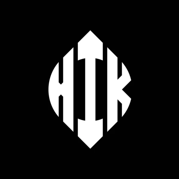 Xik Kruh Písmeno Logo Design Kružnicí Elipsy Tvar Xik Elipsy — Stockový vektor