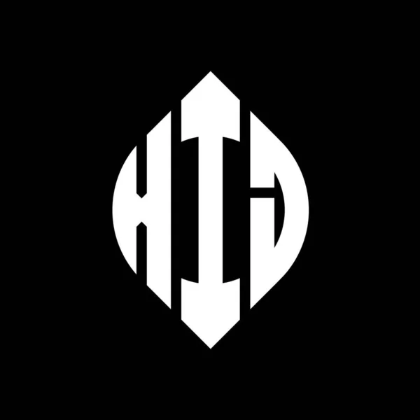Дизайн Логотипу Літери Xij Колом Формою Еліпса Xij Еліпс Літери — стоковий вектор
