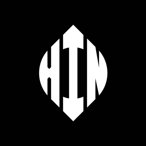 Xin Círculo Carta Logotipo Design Com Forma Círculo Elipse Xin —  Vetores de Stock