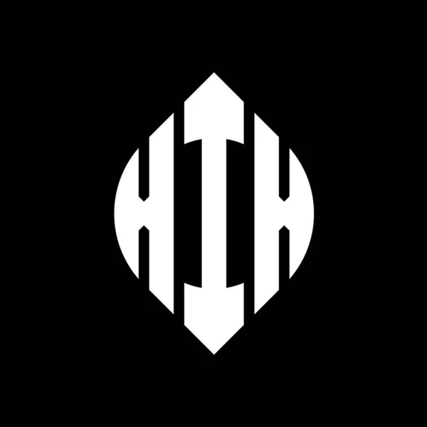 Xix Дизайн Логотипа Круга Кругом Эллипсом Xix Буквы Эллипса Типографским — стоковый вектор