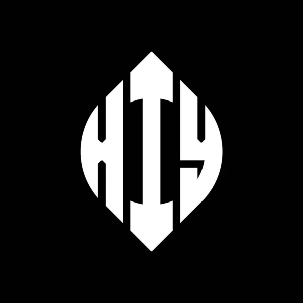 Çember Elips Şekilli Xiy Daire Harf Logosu Tasarımı Tipografik Biçimli — Stok Vektör