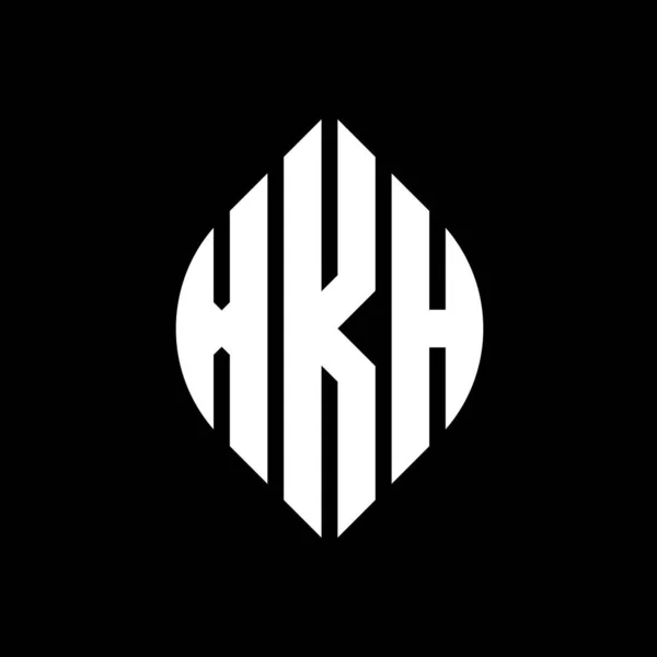 Xkh Cirkel Bokstav Logotyp Design Med Cirkel Och Ellips Form — Stock vektor