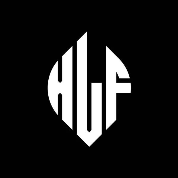 Projekt Logo Litery Okrężnej Xlf Okręgiem Elipsą Litery Eliptyczne Xlf — Wektor stockowy
