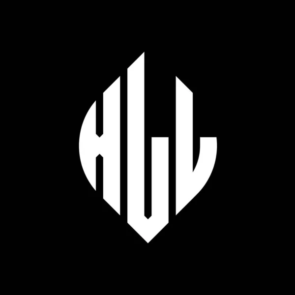 Xll Kruh Písmeno Logo Design Kružnicí Elipsy Tvar Xll Elipsa — Stockový vektor
