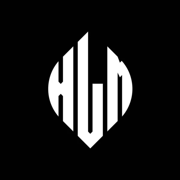 Xlm Кругової Літери Дизайн Логотипу Колом Формою Еліпса Xlm Еліпс — стоковий вектор
