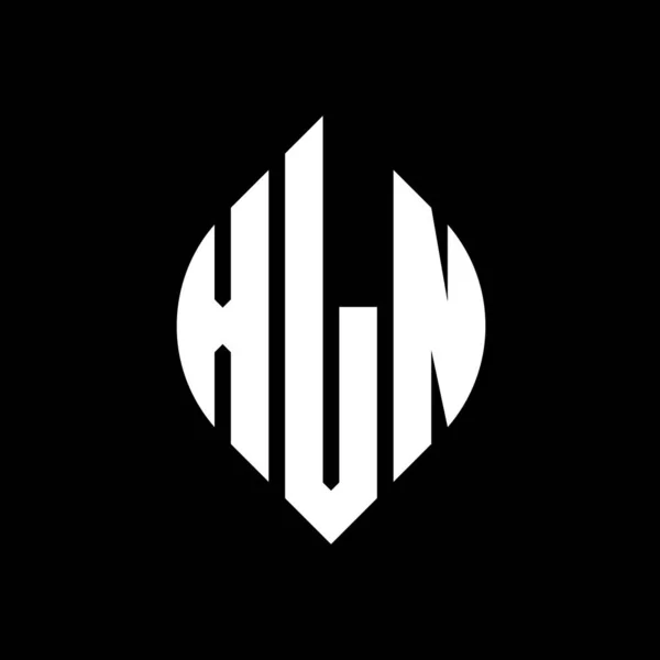 Xln Кругової Літери Дизайн Логотипу Колом Формою Еліпса Xln Еліпс — стоковий вектор