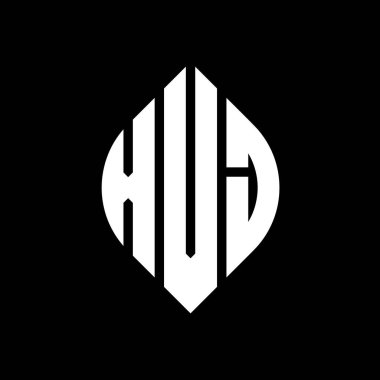 Çember ve elips şekilli XVJ daire harf logosu tasarımı. Tipografik tarzda XVJ elips harfleri. Üç baş harf daire şeklinde bir logo oluşturuyor. XVJ Çember Amblemi Soyut Monogram Harf İşaretleyici Vektörü.