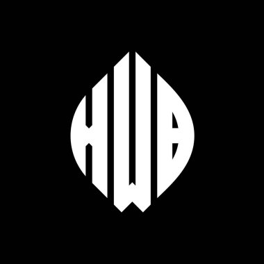 Çember ve elips şekilli XWB daire harf logosu tasarımı. Tipografik tarzda XWB elips harfleri. Üç baş harf daire şeklinde bir logo oluşturuyor. XWB Çember Amblemi Soyut Monogram Harf İşaretleyici Vektörü.