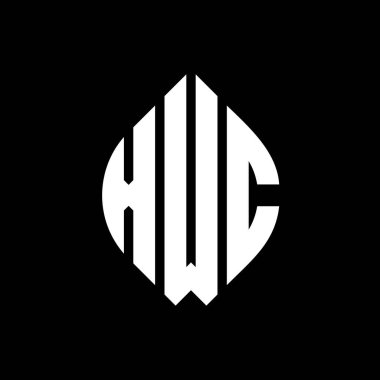 Çember ve elips şekilli XWC daire harf logosu tasarımı. Tipografik tarzda XWC elips harfleri. Üç baş harf daire şeklinde bir logo oluşturuyor. XWC Çember Amblemi Soyut Monogram Harf İşaretleyici Vektörü.