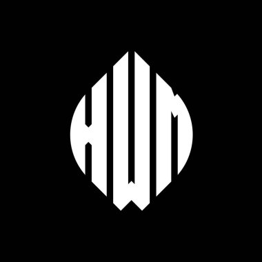 Çember ve elips şekilli XWM daire harf logosu tasarımı. Tipografik tarzda XWM elips harfleri. Üç baş harf daire şeklinde bir logo oluşturuyor. XWM Çemberi Amblemi Soyut Monogram Harf İşareti Vector.XWM daire harfli logo tasarımı daire ve ellip