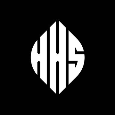 Çember ve elips şekilli XXS daire harf logosu tasarımı. Tipografik biçimli XXS elips harfleri. Üç baş harf daire şeklinde bir logo oluşturuyor. XXS Çember Amblemi Soyut Monogram Harf İşaretleyici Vektörü.