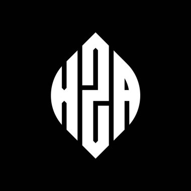 Çember ve elips şekilli XZA daire harf logosu tasarımı. Tipografik tarzda XZA elips harfleri. Üç baş harf daire şeklinde bir logo oluşturuyor. XZA Çember Amblemi Soyut Monogram Harf İşaretleyici Vektörü.