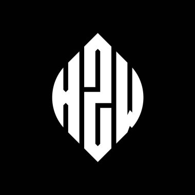 Çember ve elips şekilli XZW daire harf logosu tasarımı. Tipografik tarzda XZW elips harfleri. Üç baş harf daire şeklinde bir logo oluşturuyor. XZW Çember Amblemi Soyut Monogram Harf İşaretleyici Vektörü.