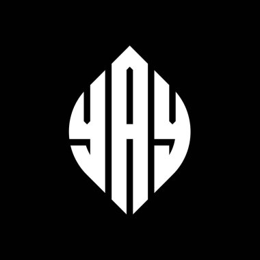 Çember ve elips şekilli YAY daire harf logosu tasarımı. YAY elips harfleri tipografik tarzda. Üç baş harf daire şeklinde bir logo oluşturuyor. YAY Çember Amblemi Soyut Monogram Harf İşaretleme Vektörü.