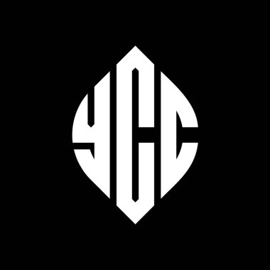 Çember ve elips şekilli YCC daire harf logosu tasarımı. YCC elips harfleri tipografik tarzda. Üç baş harf daire şeklinde bir logo oluşturuyor. YCC Çember Amblemi Soyut Monogram Harf İşaretleyici Vektörü.