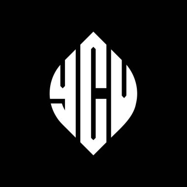 Çember ve elips şekilli YCV daire harf logosu tasarımı. YCV elips harfleri tipografik tarzda. Üç baş harf daire şeklinde bir logo oluşturuyor. YCV Çember Amblemi Soyut Monogram Harf İşaretleyici Vektörü.