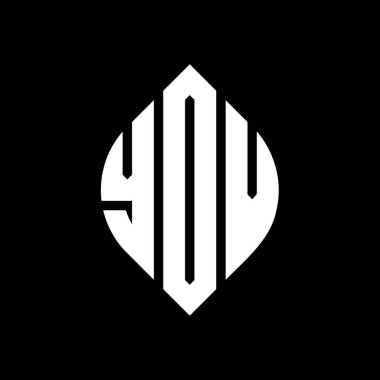 Çember ve elips şekilli YDV daire harf logosu tasarımı. YDV elips harfleri tipografik tarzda. Üç baş harf daire şeklinde bir logo oluşturuyor. YDV Çember Amblemi Soyut Monogram Harf İşaretleyici Vektörü.