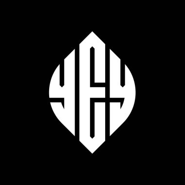 Çember ve elips şekilli YEY daire harf logosu tasarımı. YEY elips harfleri tipografik tarzda. Üç baş harf daire şeklinde bir logo oluşturuyor. YEY Çemberi Amblemi Soyut Monogram Harf İşaretleme Vektörü.