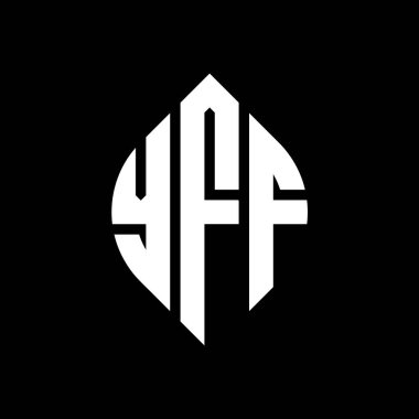Çember ve elips şekilli YFF daire harf logosu tasarımı. YFF elips harfleri tipografik tarzda. Üç baş harf daire şeklinde bir logo oluşturuyor. YFF Çember Amblemi Soyut Monogram Harf İşaretleme Vektörü.