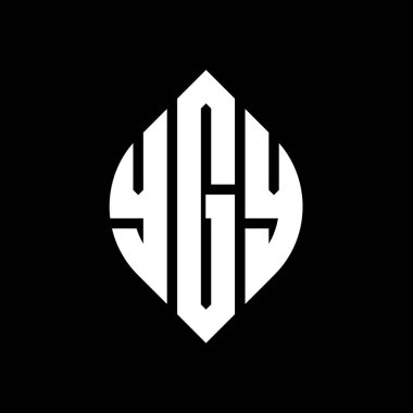 Çember ve elips şekilli YGY daire harf logosu tasarımı. Tipografik biçimli YGY elips harfleri. Üç baş harf daire şeklinde bir logo oluşturuyor. YGY Çember Amblemi Soyut Monogram Harf İşaretleyici Vektörü.