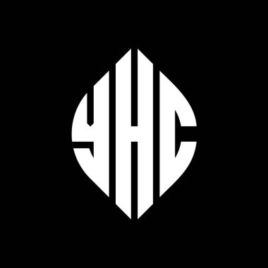 Çember ve elips şekilli YHC daire harf logosu tasarımı. YHC elips harfleri tipografik tarzda. Üç baş harf daire şeklinde bir logo oluşturuyor. YHC Çember Amblemi Soyut Monogram Harf İşaretleyici Vektörü.