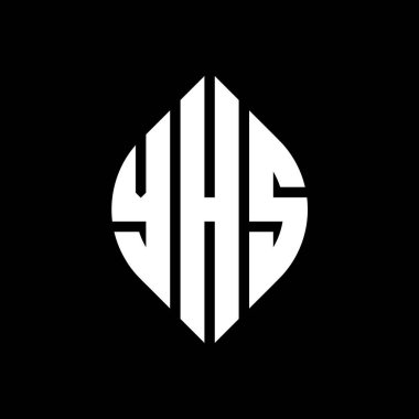 Çember ve elips şekilli YHS daire harf logosu tasarımı. YHS elips harfleri tipografik tarzda. Üç baş harf daire şeklinde bir logo oluşturuyor. YHS Çember Amblemi Soyut Monogram Harf İşaretleyici Vektörü.