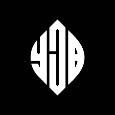 Çember ve elips şekilli YJB daire harf logosu tasarımı. YJB elips harfleri tipografik tarzda. Üç baş harf daire şeklinde bir logo oluşturuyor. YJB Çember Amblemi Soyut Monogram Harf İşaretleyici Vektörü.