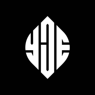 Çember ve elips şekilli YJE daire harf logosu tasarımı. YJE elips harfleri tipografik tarzda. Üç baş harf daire şeklinde bir logo oluşturuyor. YJE Çember Amblemi Soyut Monogram Harf İşaretleyici Vektörü.