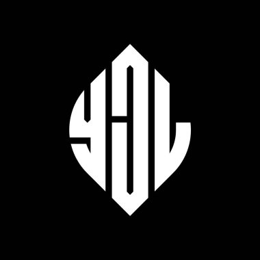 Çember ve elips şekilli YJL daire harf logosu tasarımı. YJL elips harfleri tipografik tarzda. Üç baş harf daire şeklinde bir logo oluşturuyor. YJL Çember Amblemi Soyut Monogram Harf İşaretleyici Vektörü.