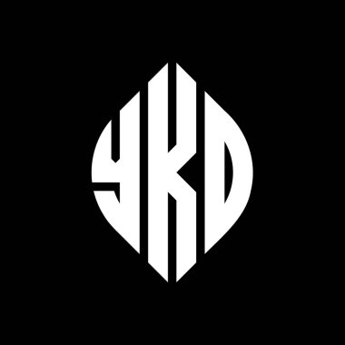 Çember ve elips şekilli YKD daire harf logosu tasarımı. YKD elips harfleri tipografik tarzda. Üç baş harf daire şeklinde bir logo oluşturuyor. YKD Çember Amblemi Soyut Monogram Harf İşaretleme Vektörü.