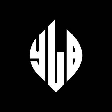 Çember ve elips şekilli YLB daire harf logosu tasarımı. Tipografik biçimli YLB elips harfleri. Üç baş harf daire şeklinde bir logo oluşturuyor. YLB Çember Amblemi Soyut Monogram Harf İşaretleyici Vektörü.