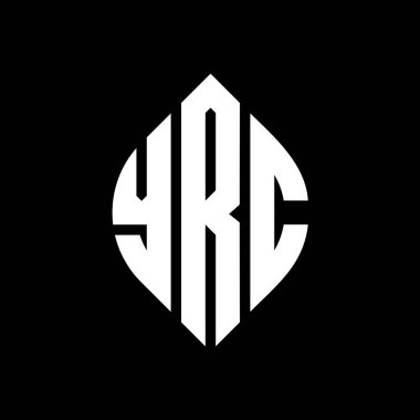 Çember ve elips şekilli YRC daire harf logosu tasarımı. YRC elips harfleri tipografik tarzda. Üç baş harf daire şeklinde bir logo oluşturuyor. YRC Çember Amblemi Soyut Monogram Harf İşaretleyici Vektörü.