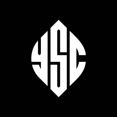 Çember ve elips şekilli YSC daire harf logosu tasarımı. YSC elips harfleri tipografik tarzda. Üç baş harf daire şeklinde bir logo oluşturuyor. YSC Çemberi Amblemi Soyut Monogram Harf İşaretleyici Vektörü.