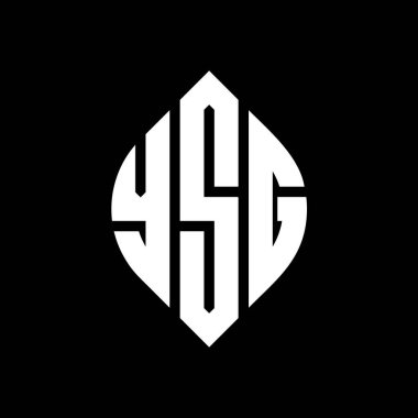 Çember ve elips şekilli YSG daire harf logosu tasarımı. Tipografik biçimli YSG elips harfleri. Üç baş harf daire şeklinde bir logo oluşturuyor. YSG Çember Amblemi Soyut Monogram Harf İşaretleyici Vektörü.