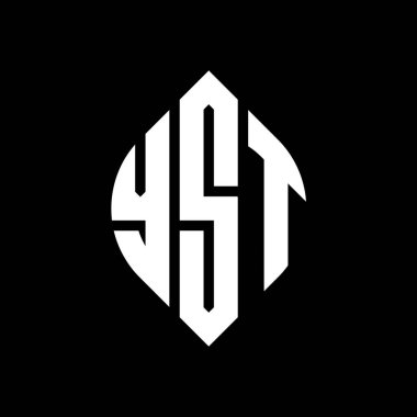 Çember ve elips şekilli YST daire harf logosu tasarımı. YST elips harfleri tipografik tarzda. Üç baş harf daire şeklinde bir logo oluşturuyor. YST Çemberi Amblemi Soyut Monogram Harf İşaretleme Vektörü.