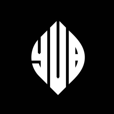 Çember ve elips şekilli YVB daire harf logosu tasarımı. Tipografik biçimli YVB elips harfleri. Üç baş harf daire şeklinde bir logo oluşturuyor. YVB Çember Amblemi Soyut Monogram Harf İşaretleyici Vektörü.
