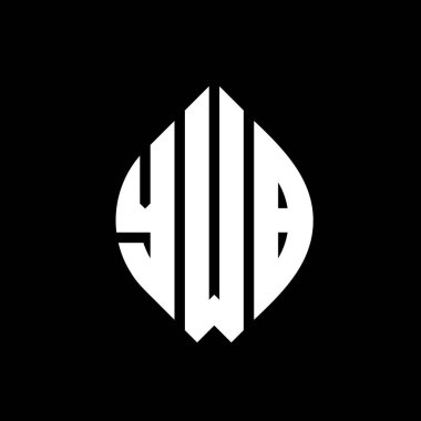 Çember ve elips şekilli YWB daire harf logosu tasarımı. YWB elips harfleri tipografik tarzda. Üç baş harf daire şeklinde bir logo oluşturuyor. YWB Çember Amblemi Soyut Monogram Harf İşaretleyici Vektörü.