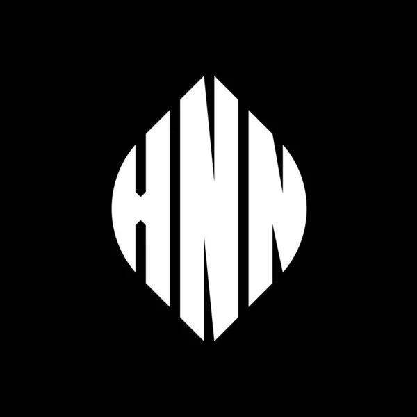Дизайн Логотипу Xnn Кругової Літери Колом Формою Еліпса Xnn Еліпс — стоковий вектор