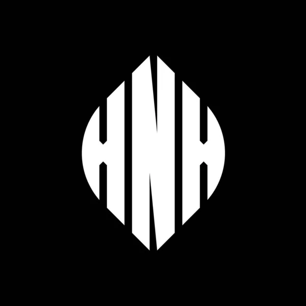 Xnx Дизайн Логотипа Круга Буквы Кругом Эллипсом Формы Xnx Эллиптические — стоковый вектор