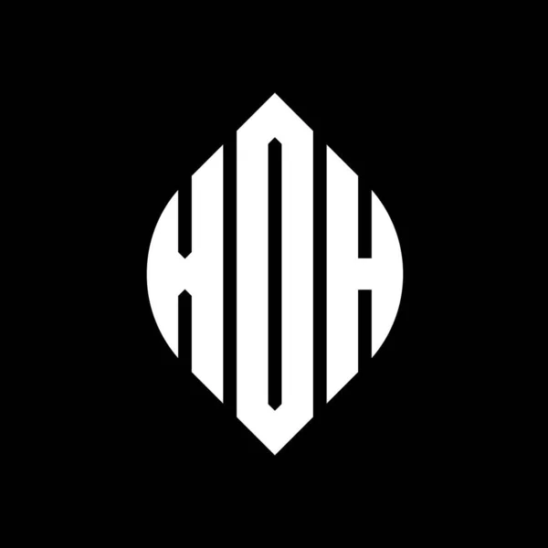 Дизайн Логотипу Xoh Кругової Літери Колом Формою Еліпса Xoh Еліпс — стоковий вектор