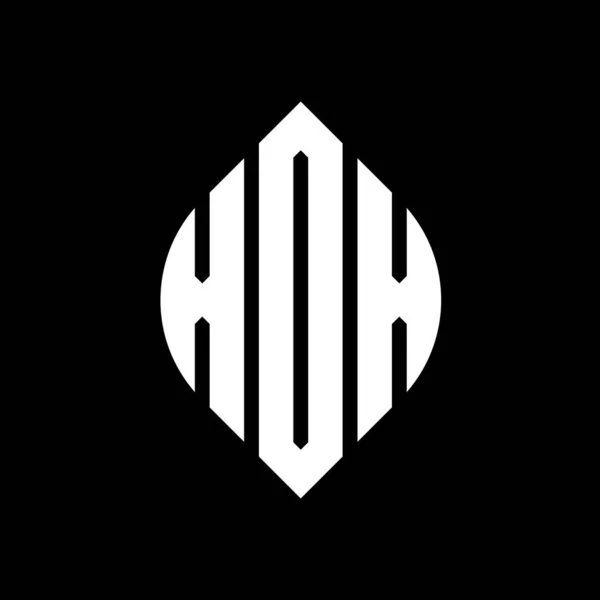 Xox Дизайн Логотипа Круга Буквы Кругом Эллипсом Формы Xox Эллиптические — стоковый вектор