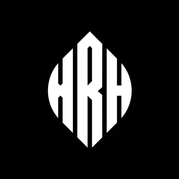Дизайн Логотипу Xrh Кругової Літери Колом Формою Еліпса Xrh Еліпс — стоковий вектор